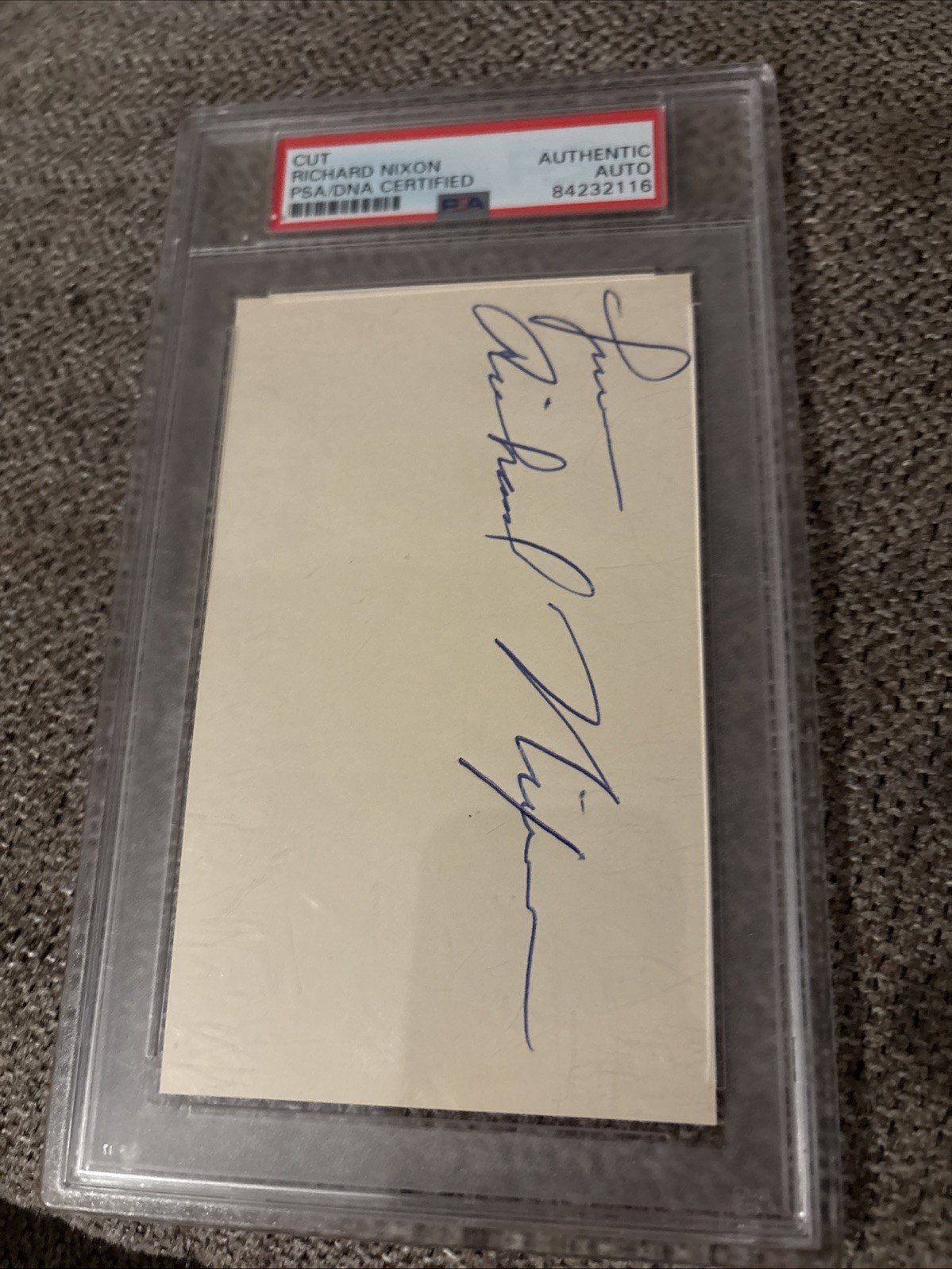 Richard Nixon Autographed Cut PSA Certified Richard Nixon Autographed Cut PSA Certified