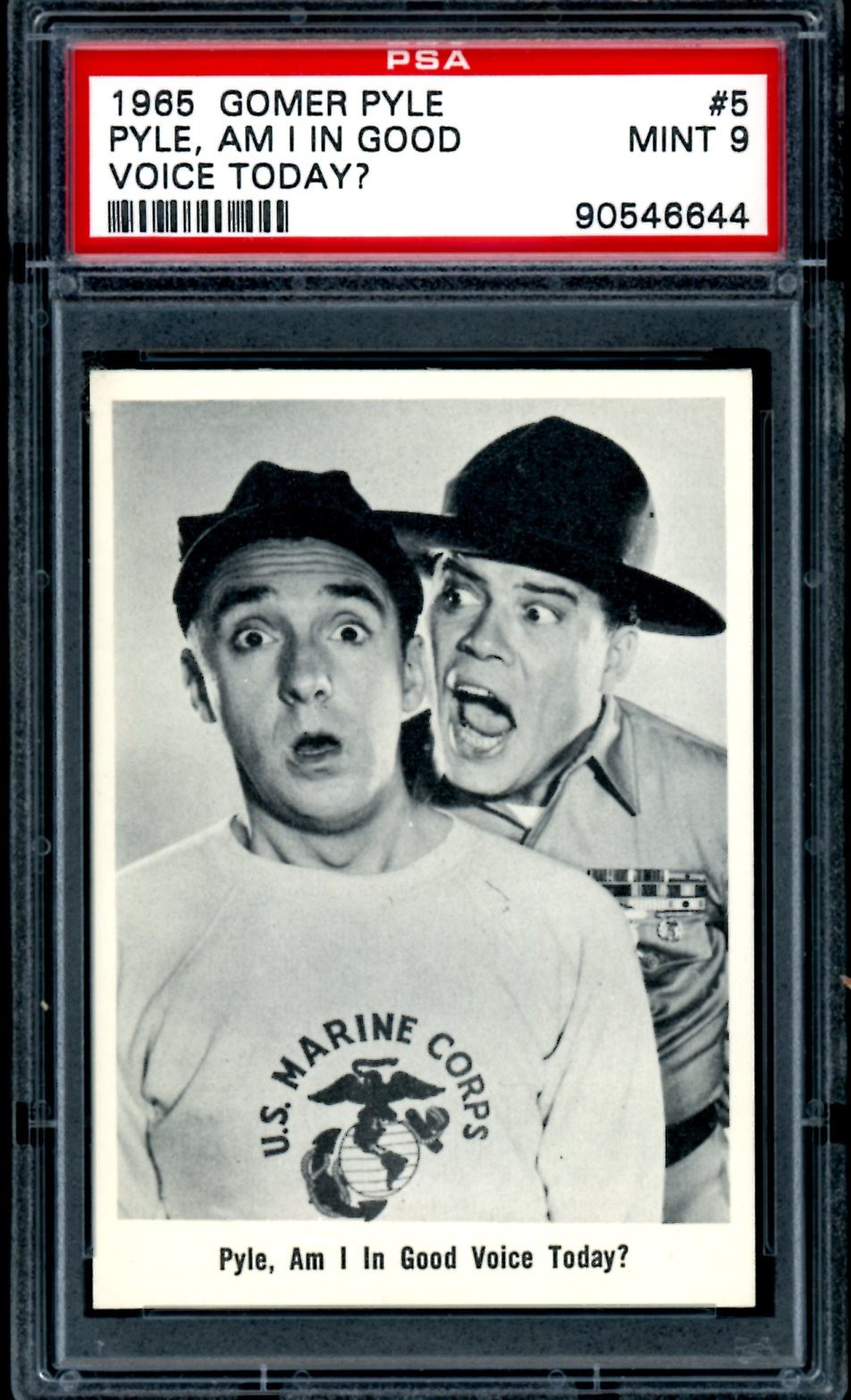 1965 FLEER GOMER PYLE USMC #5 AM I in Good Voice Today? PSA 9 MINT Jim Nabors