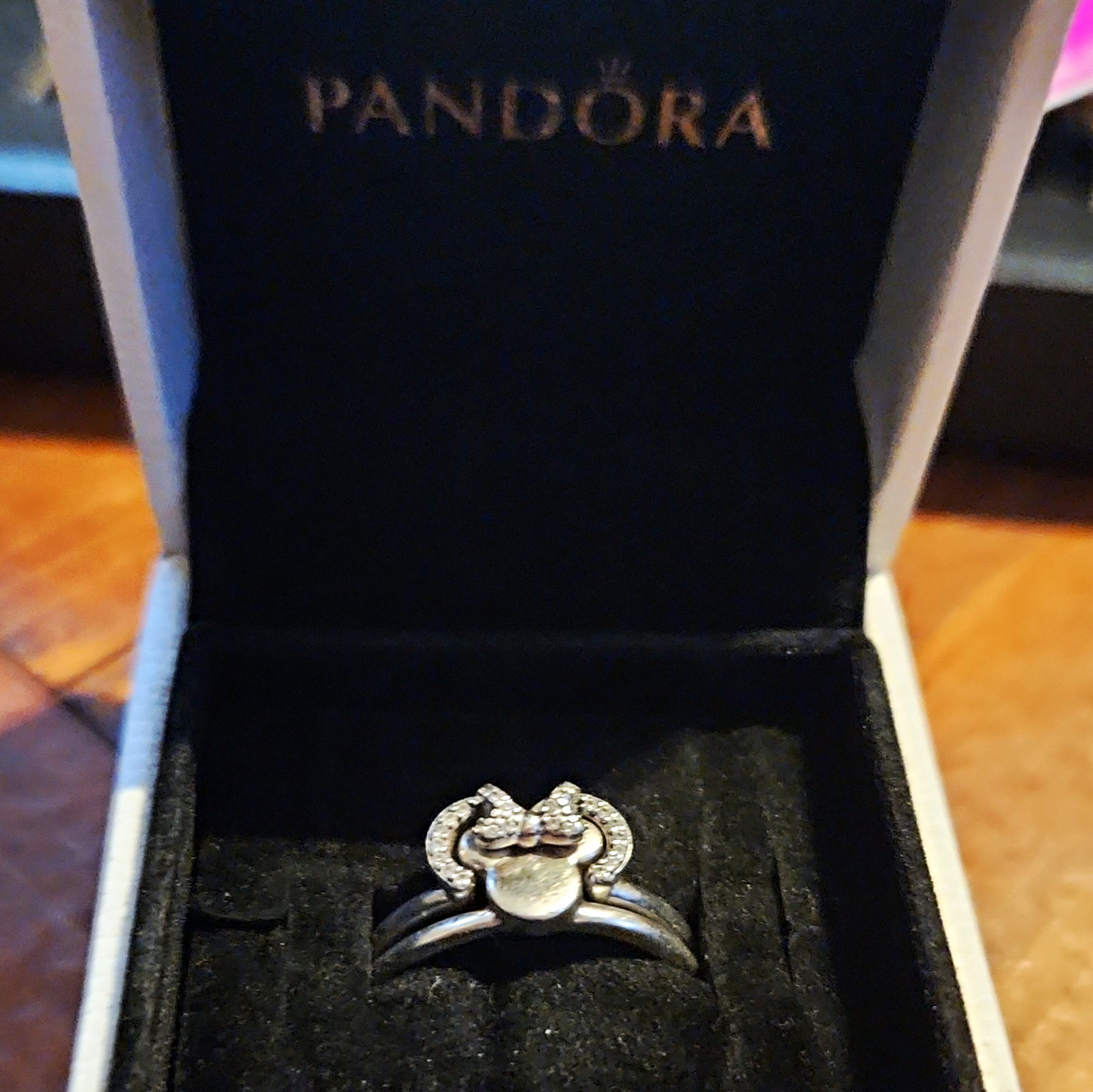 PANDORA Disney Mickey/Minnie stackable rings size 7.5