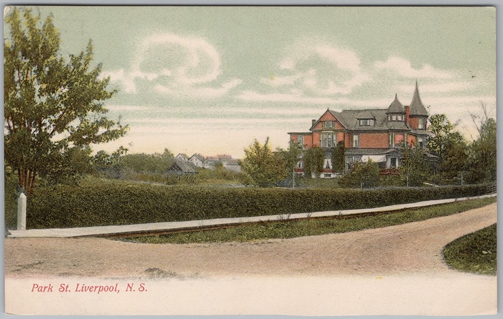 Park St. Liverpool, NS Canada Victorian Home Antique Postcard 1910s H84