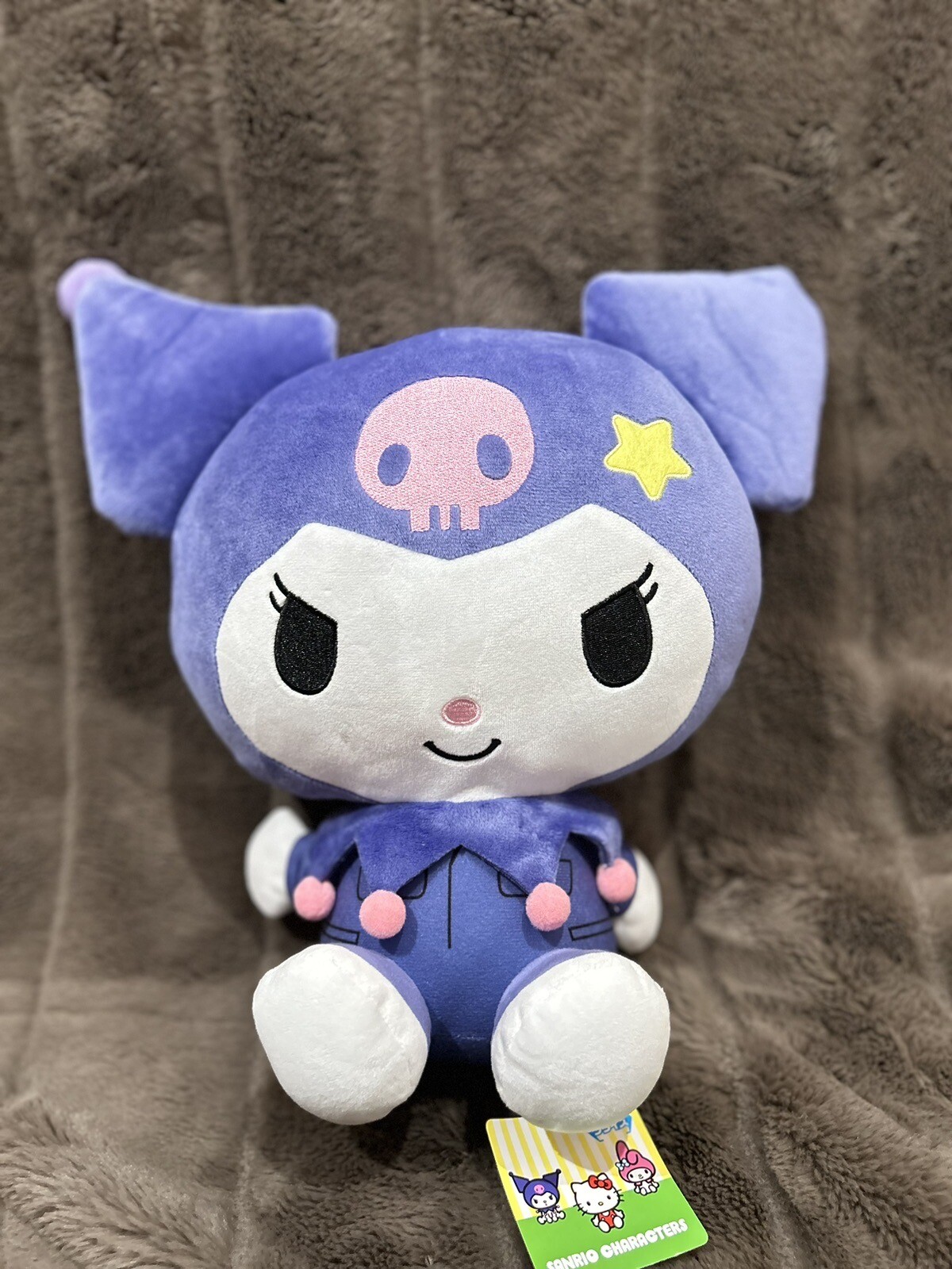NEW RARE Big Sanrio Kuromi Plush Doll 30cm Eikoh Prize from Japan