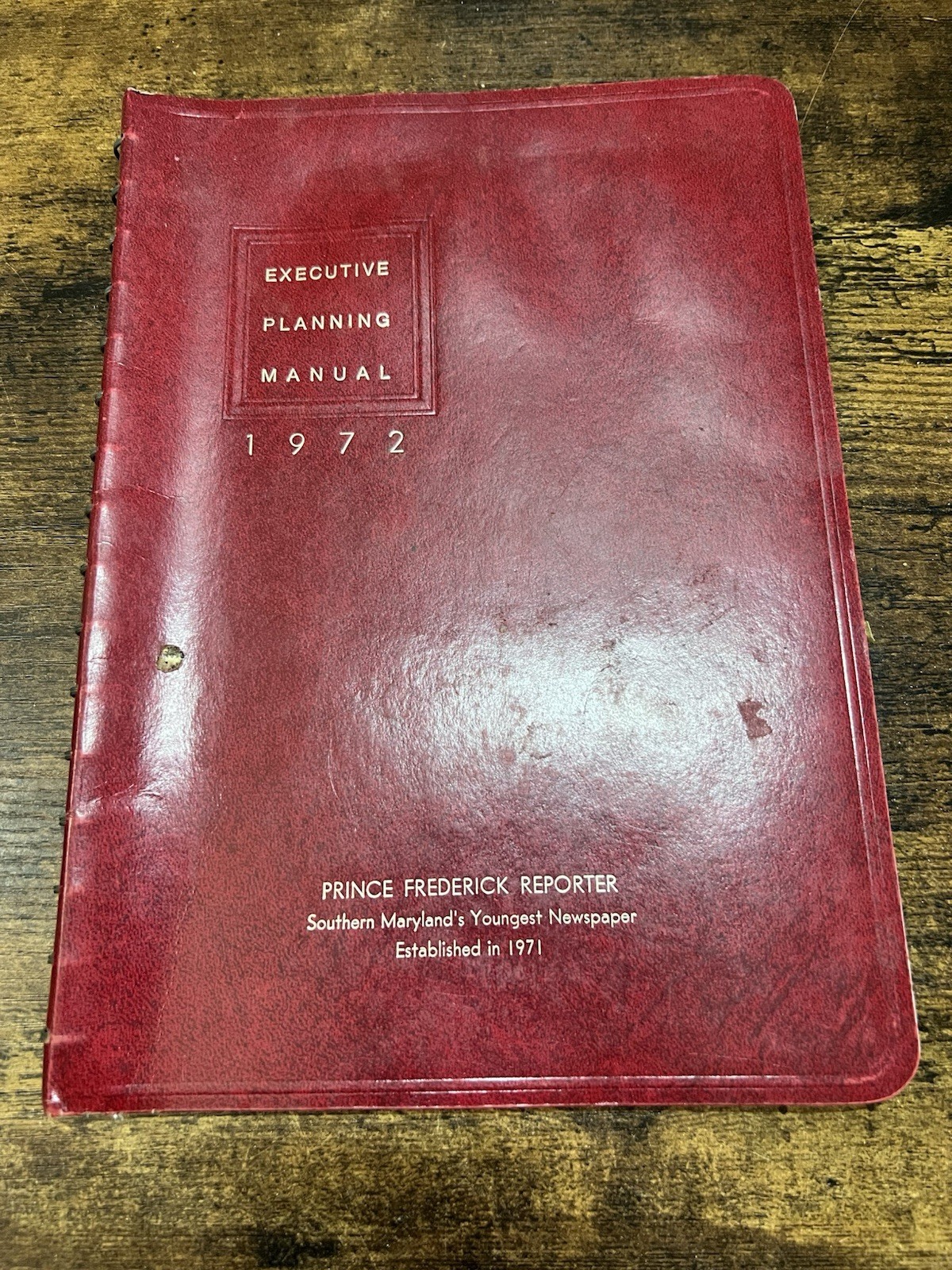 1972 Executive Planning Manual Prince Frederick Reporter Advertising Record