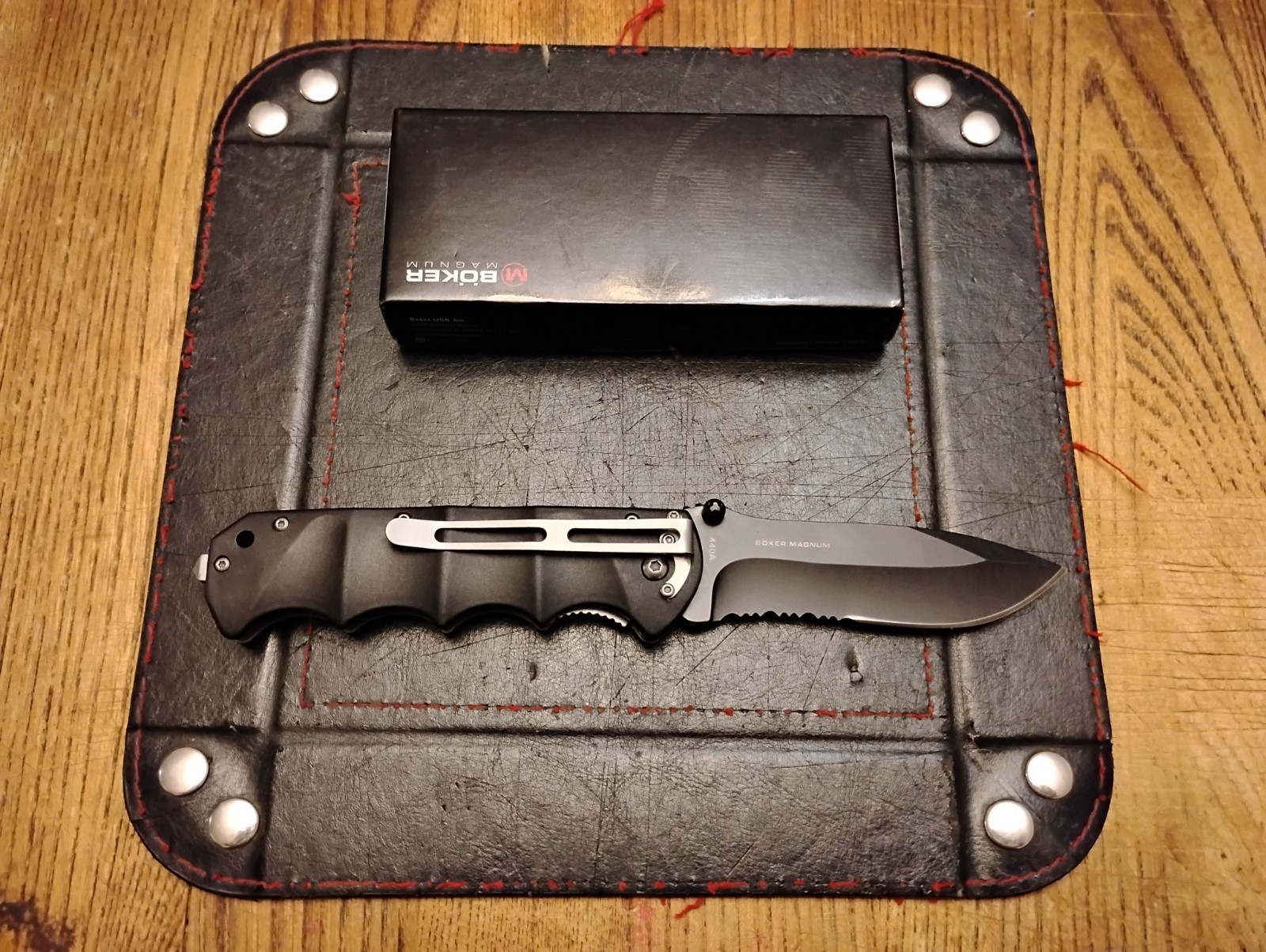 BOKER Black Spear Folding Knife 3.9