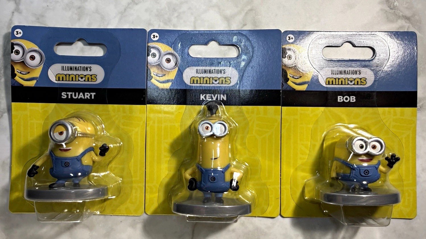 Just Play Minions Stuart Kevin Bob 3-Pack Plastic Figurines Original Unopened