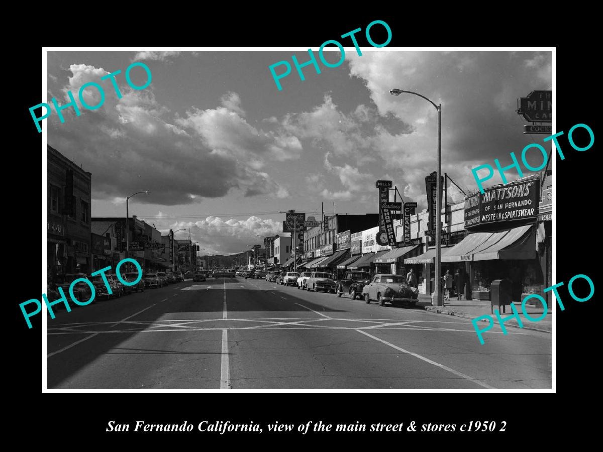 San Fernando California The Main St & Stores c1950 3 Old Large Historic Photo