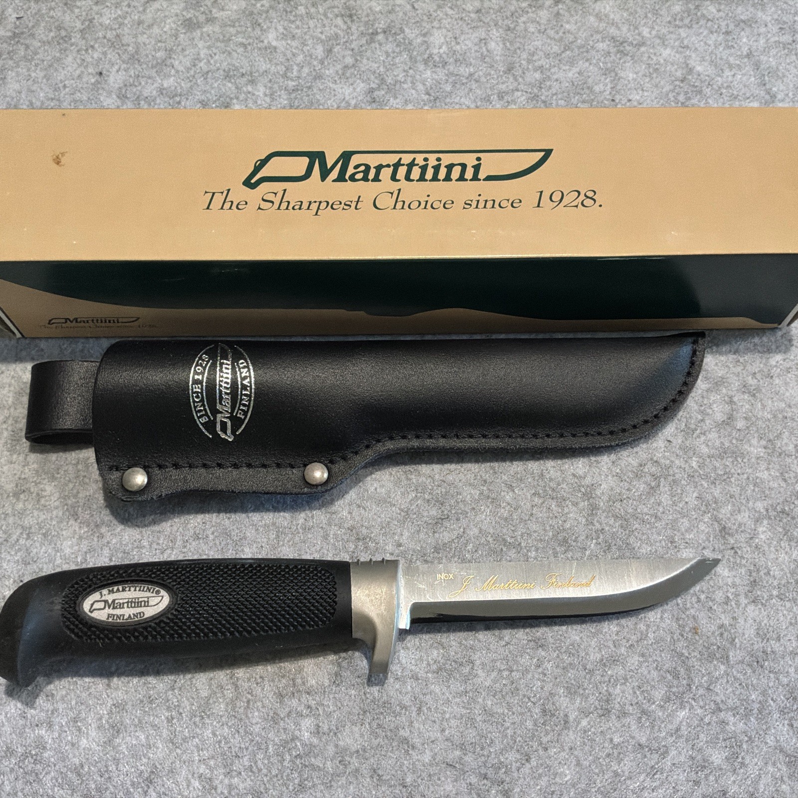 J Marttiini Finland 184015 Condor Basic Black Fixed Blade Knife W/ Sheath New