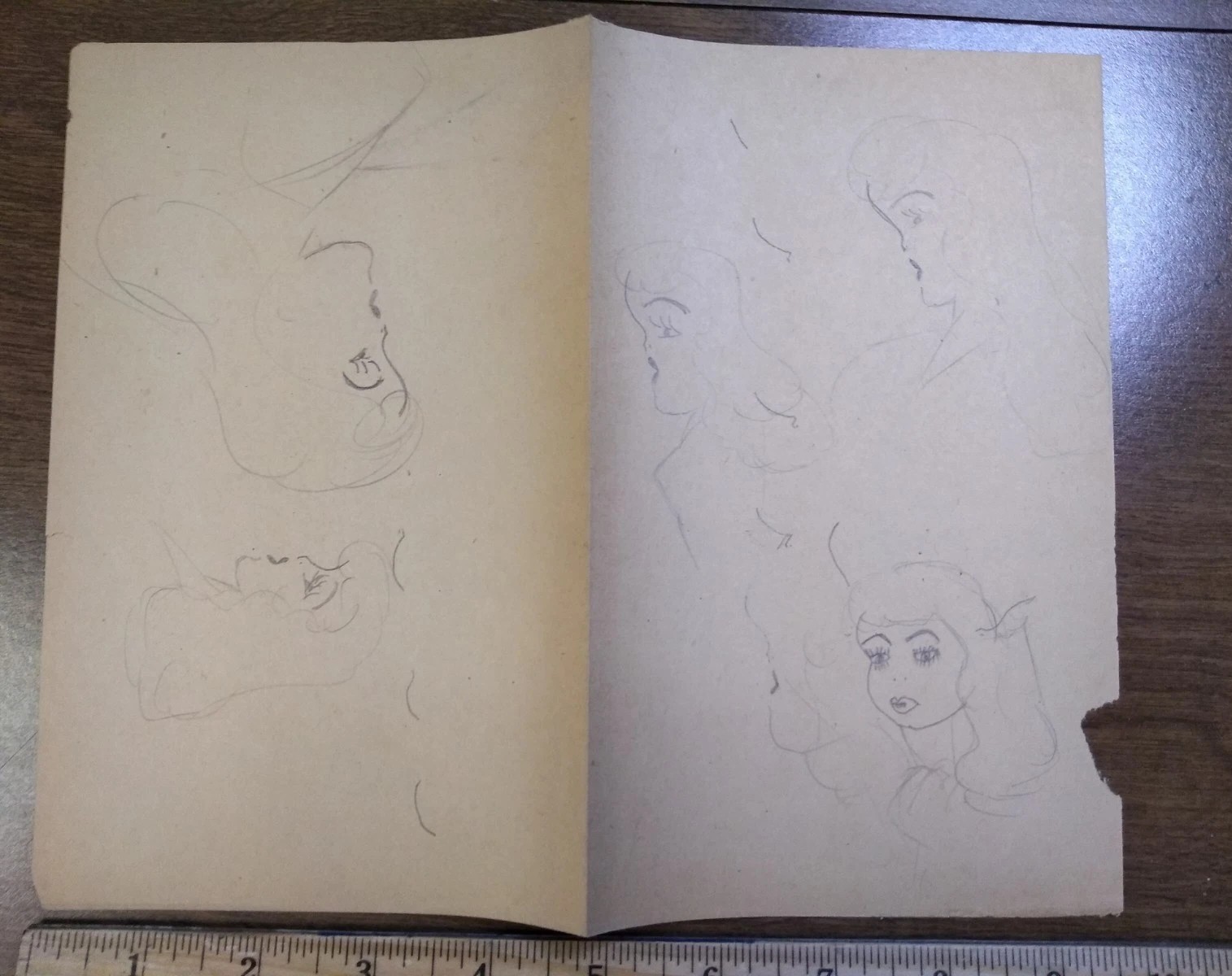 vintage amateur pinup sketch woman art 1940s