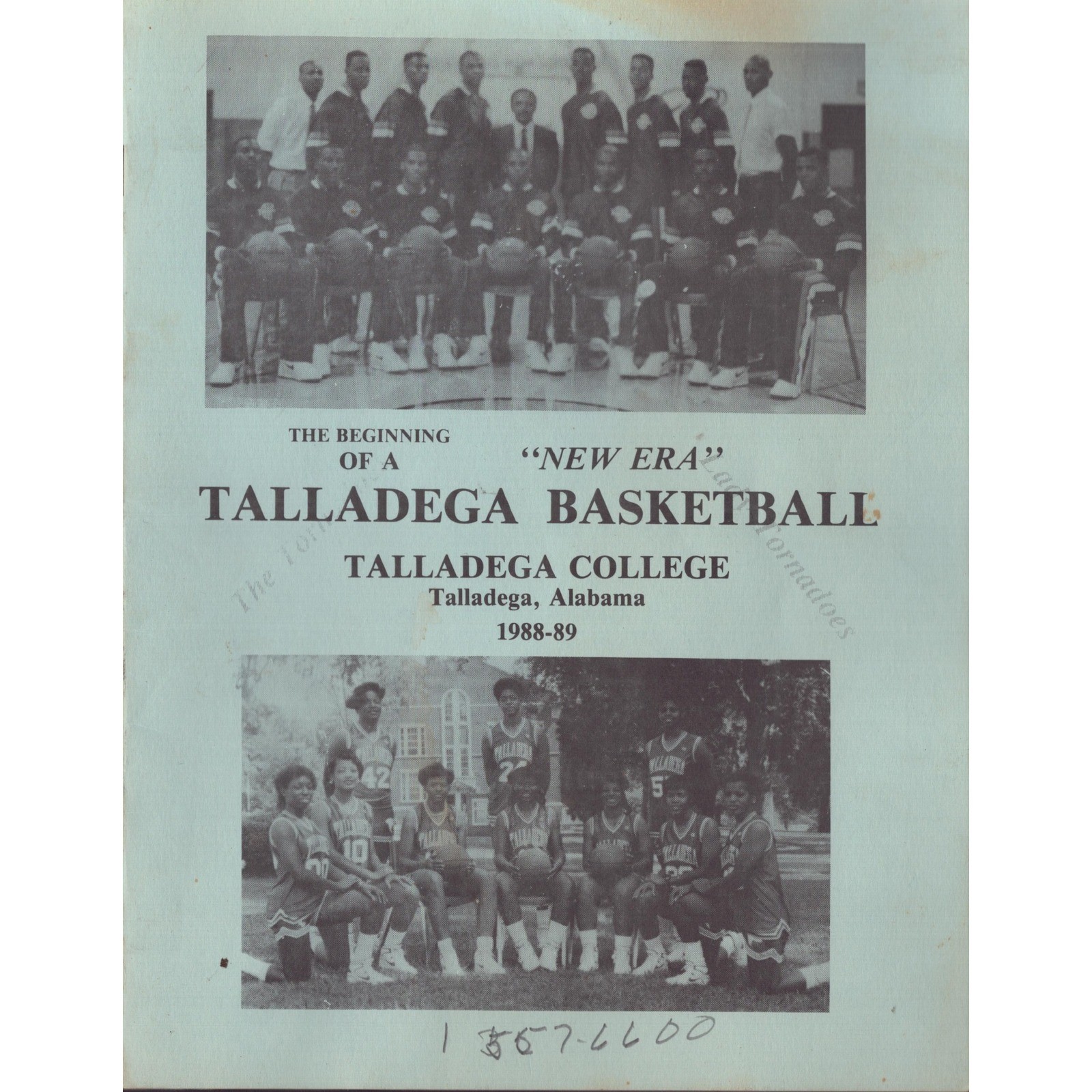 1988-89 Talladega College Basketball Program New Era Tornadoes HBCU Alabama