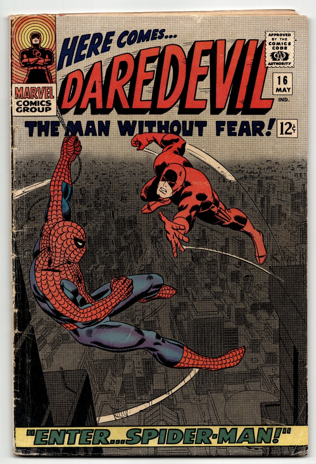 Daredevil #16 Marvel Comics Spider-Man 1966 Silver Age