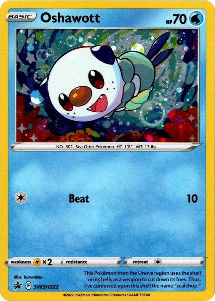 Pokemon - SWSH222 - Oshawott (Cosmo Holo) - Sword & Shield Promo
