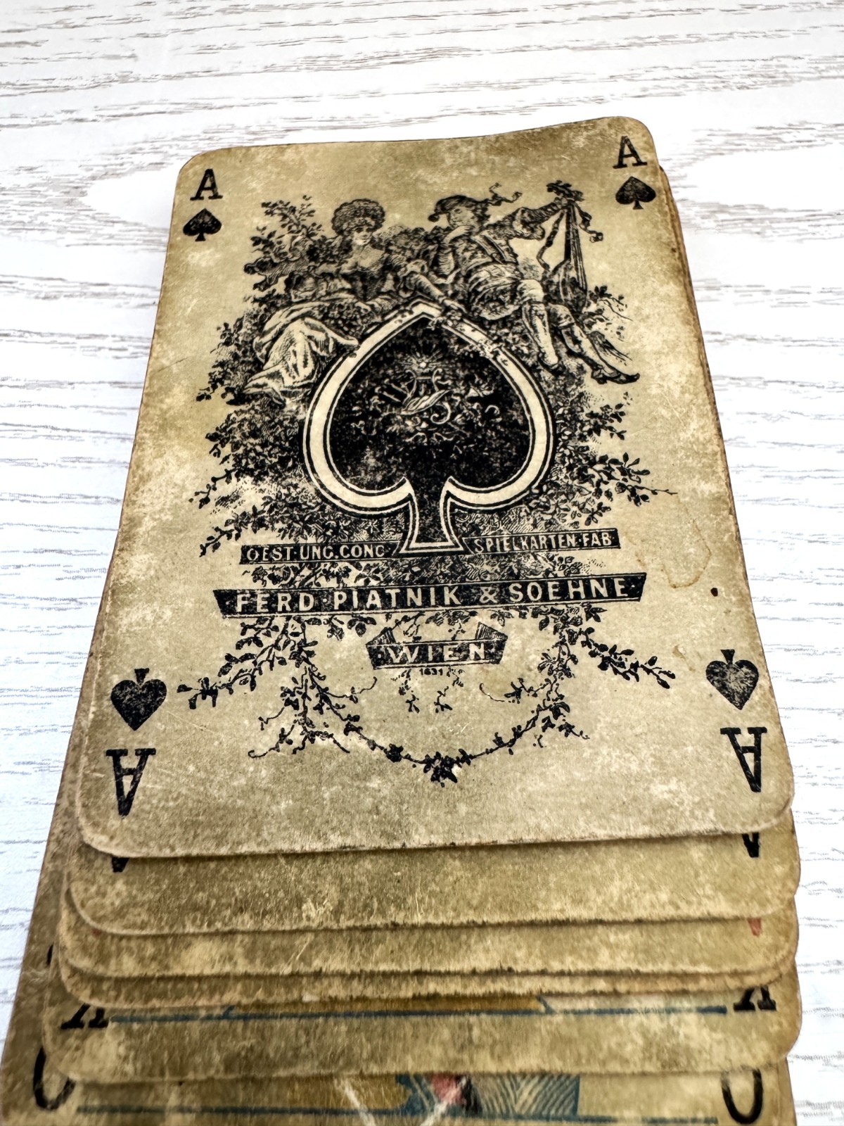 Antique Austrian Piatnik Rococo Playing Cards 30/36 Incomplete Deck
