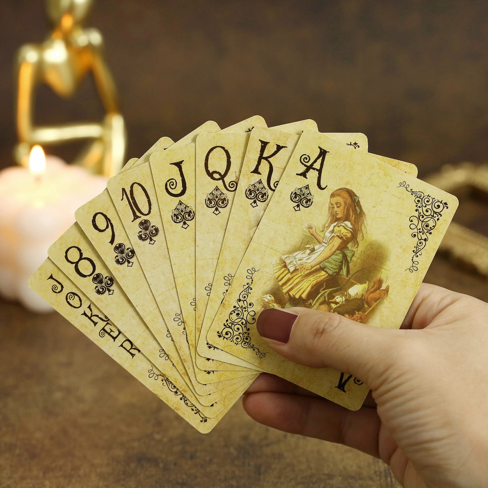 1 Set Vintage Alice in Wonderland Playing Cards Deck – Retro Poker Board Game...