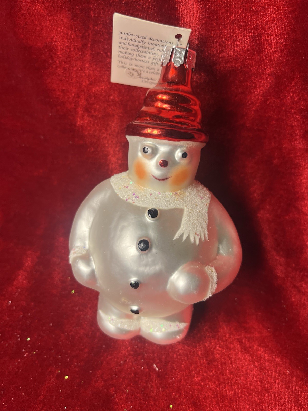 Radko Frosty The Snow Man Glass Hand Painted 1992 NOS ORNAMENT