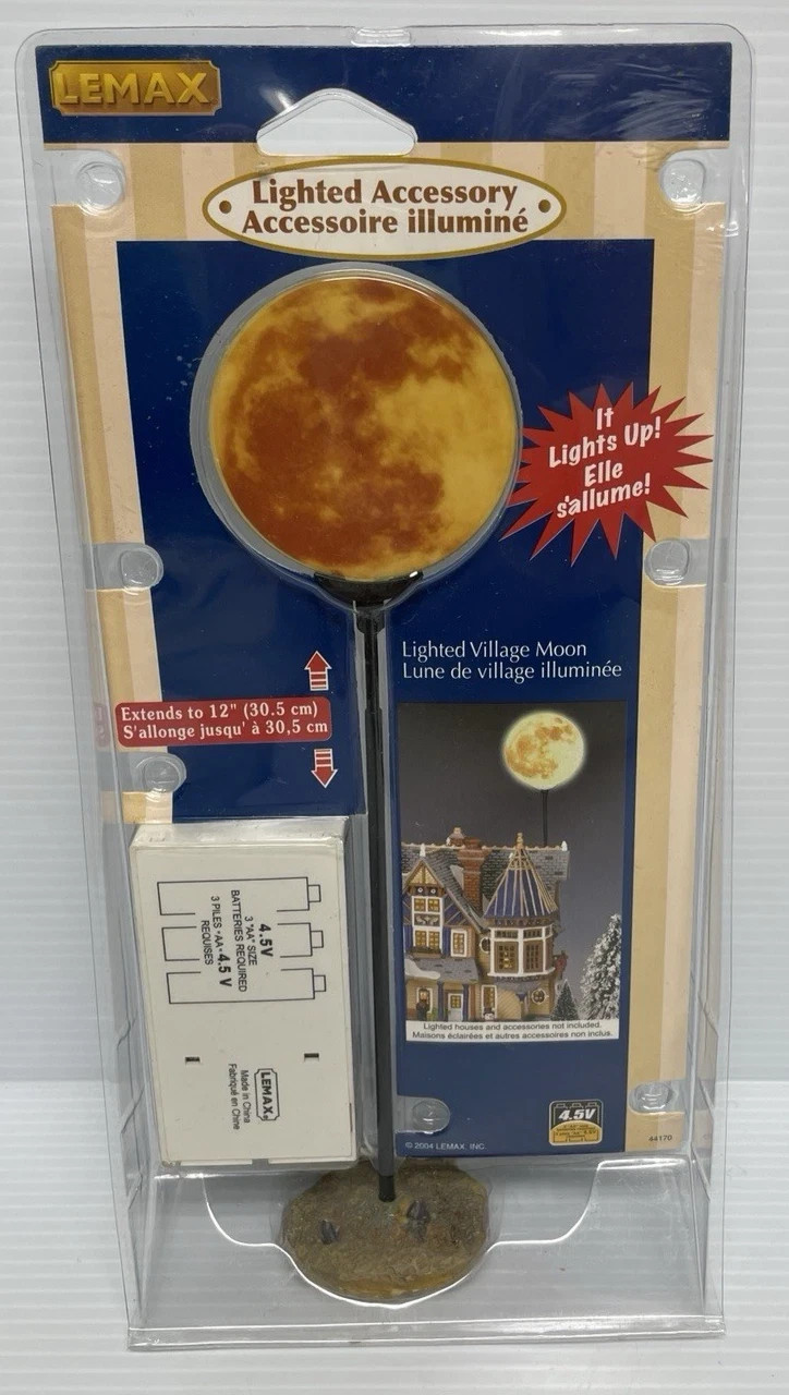 New 2004 Lemax Holiday Accessory Lighted Village Moon #44170 Extends to 12\ New 2004 Lemax Holiday Accessory Lighted Village Moon #44170 Extends to 12\
