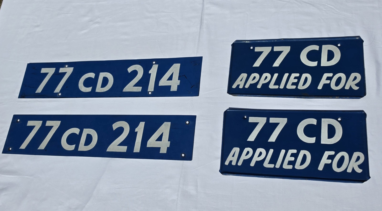 Vintage 1970\'s Foreign Diplomat Permanent & Temporary Plate Set For India- RARE