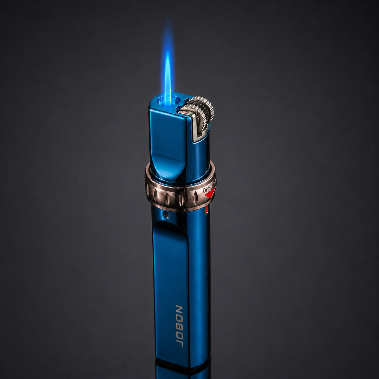 JOBON Windproof Jet Flame Torch Lighter Refillable Butane Metal Gift Box
