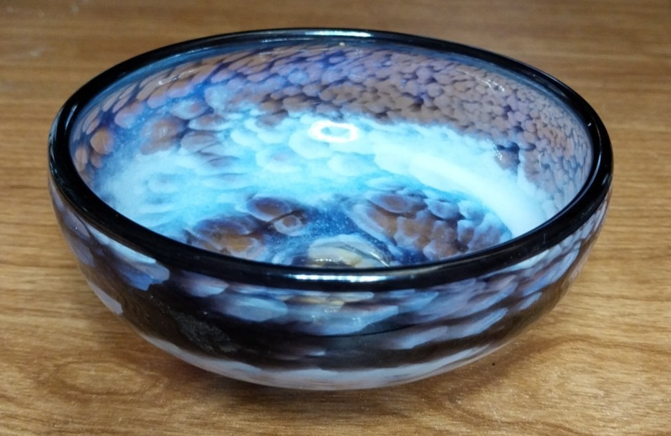 VTG GAYLE GLASS Studio Art Bermuda Glass Bowl Handmade 5\