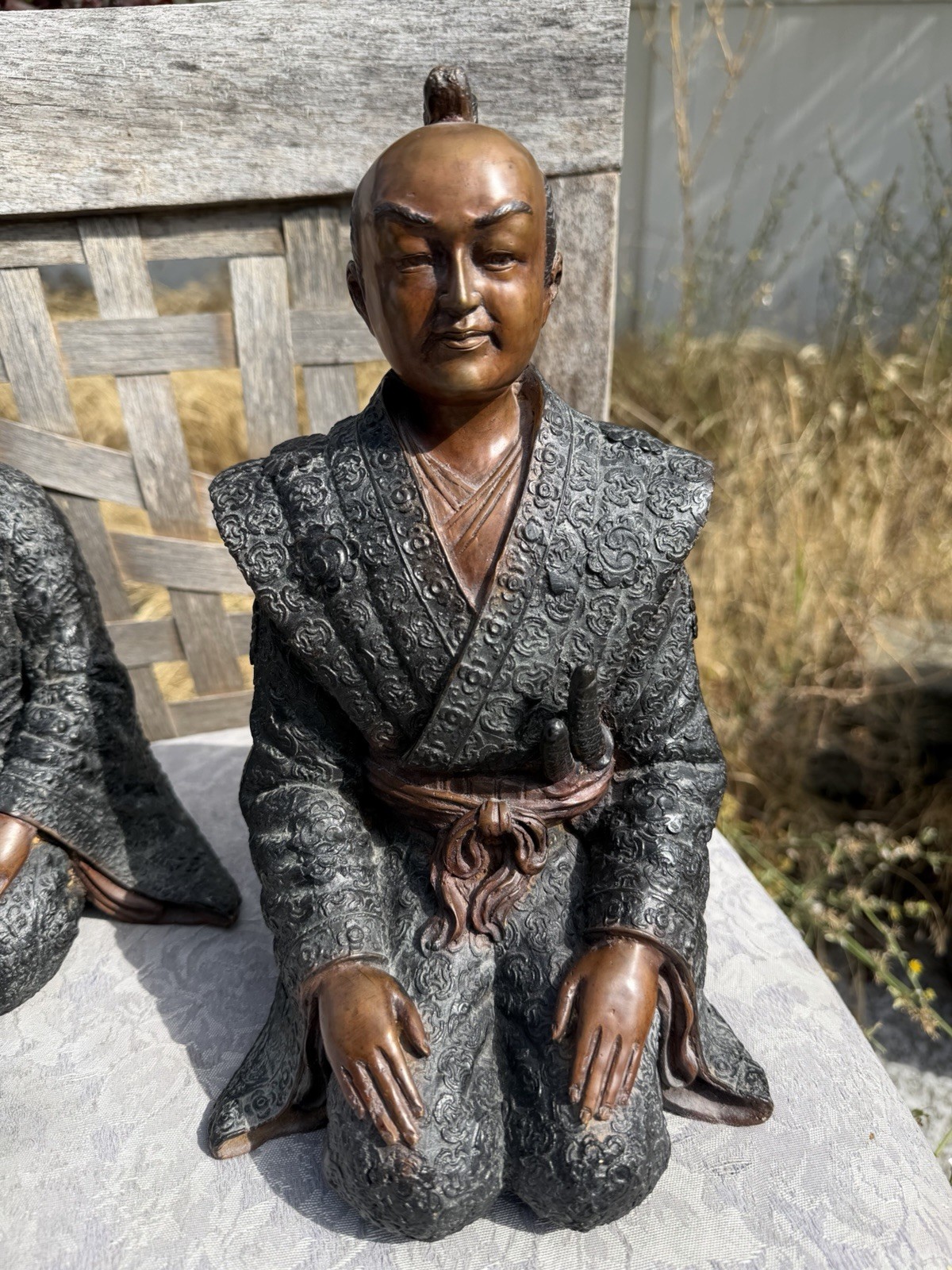 Antique Japanese 19th Century Bronze Samurai Figure of  Shijo Kingo.