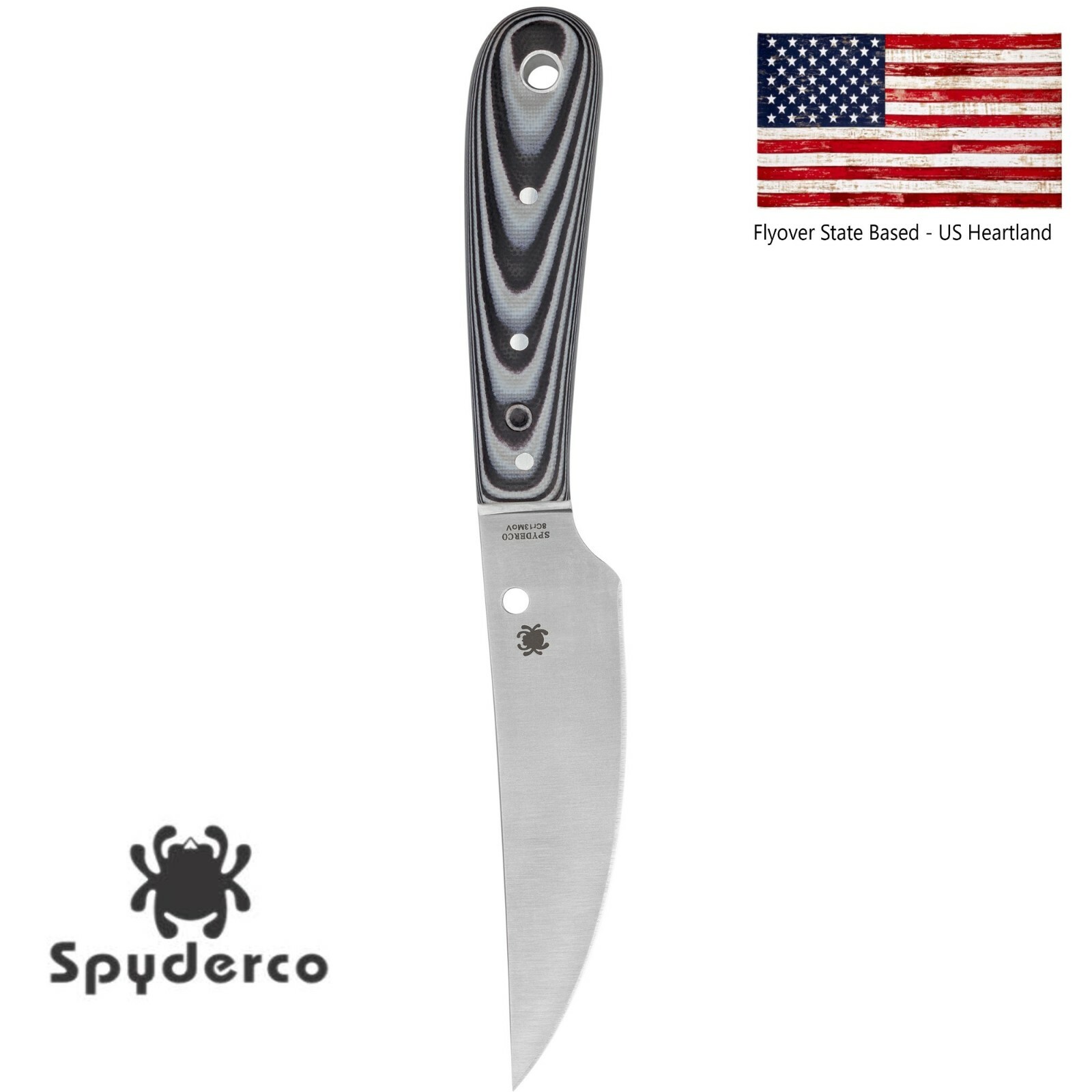 Spyderco Bow River FB46GP 4.4 inch Camping Fixed Blade Tactical Knife G10 Handle