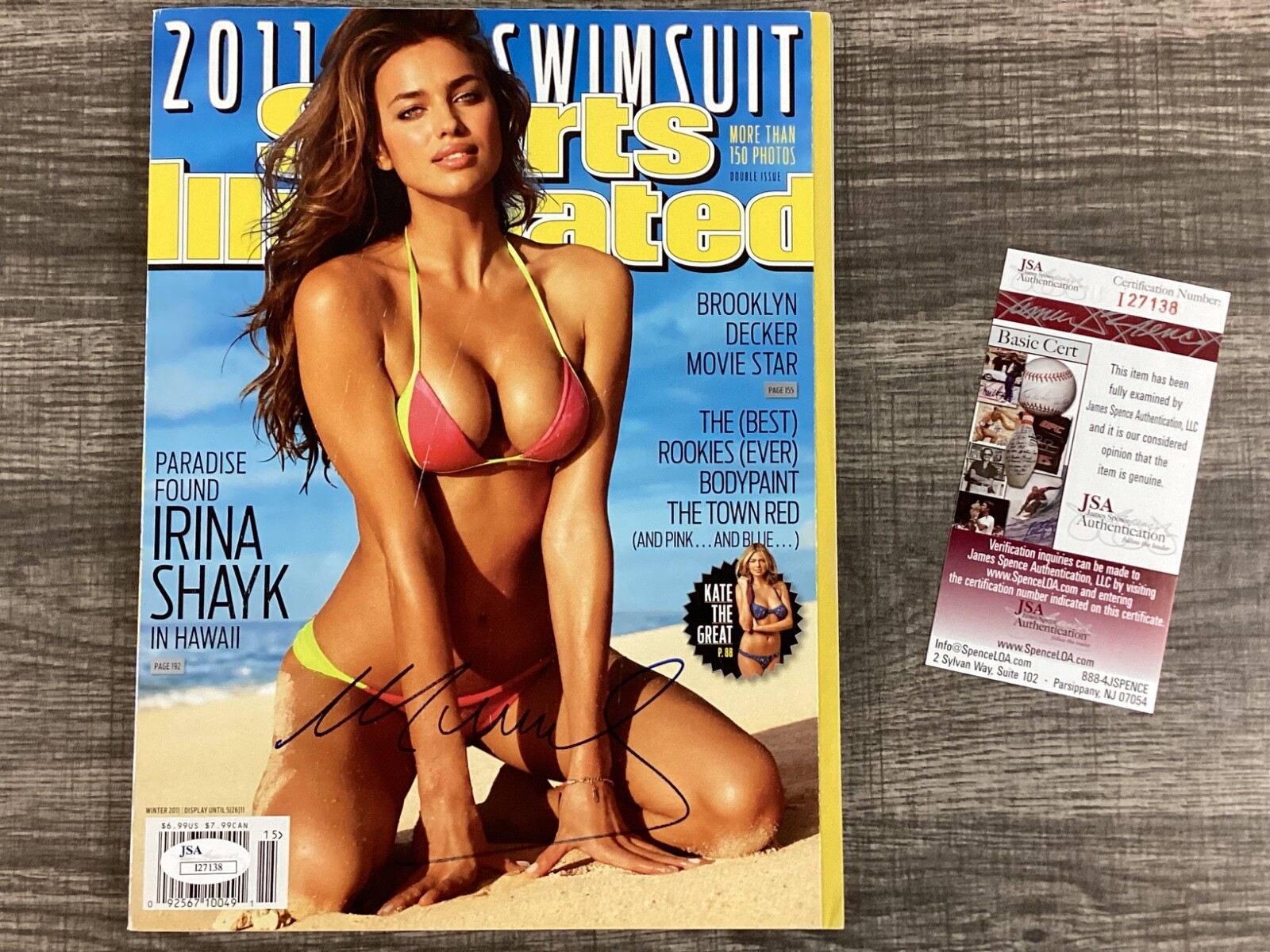 (SSG) Hot IRINA SHAYK Signed 2011 Sports Illustrated Swimsuit Magazine - JSA COA