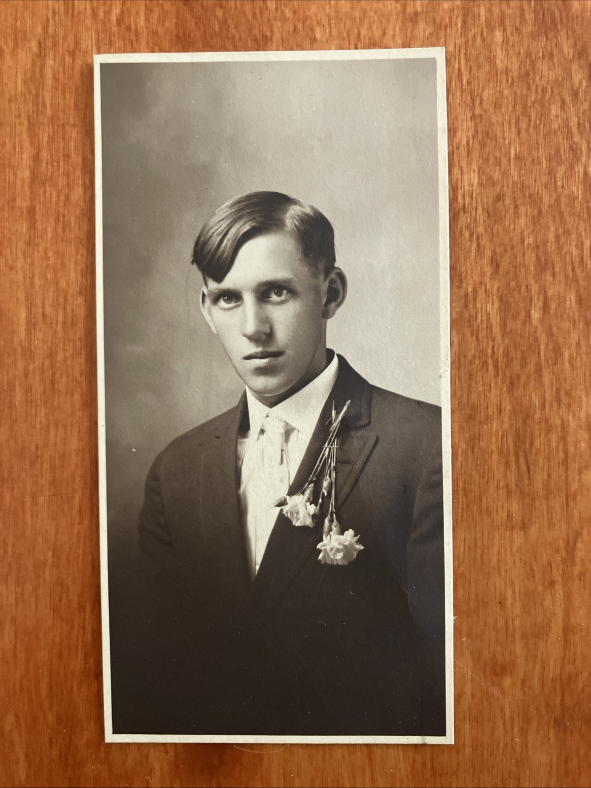 Handsome Young Man in Formal Wear 2 x 4 Antique Photo Portrait