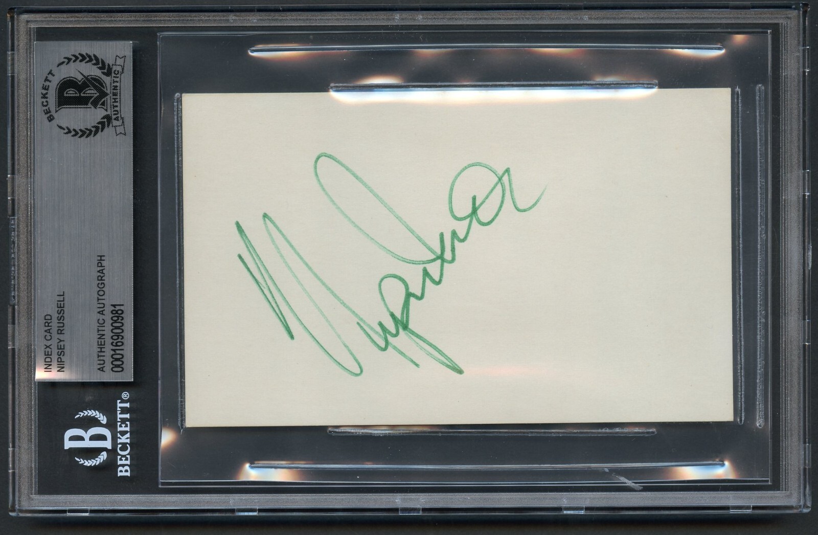 Nipsey Russell d2005 signed autograph 3x5 Cut Actor Game Shows BAS Slabbed Nipsey Russell d2005 signed autograph 3x5 Cut Actor Game Shows BAS Slabbed