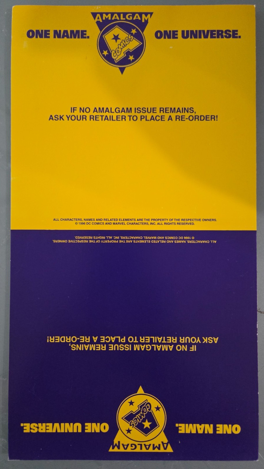 AMALGAM PROMOTIONAL SHELF TALKER DISPLAY 12\