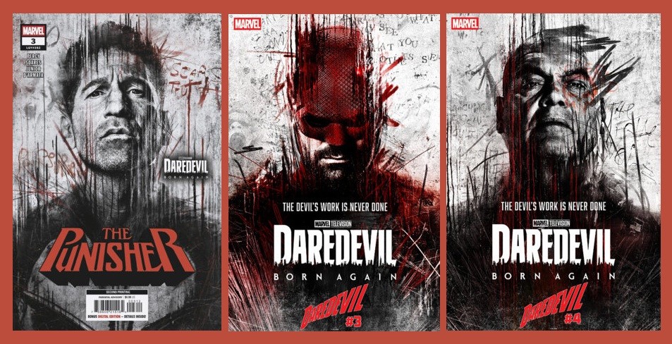 TELEVISION VARIANT SET (3) PUNISHER 3 2nd print DAREDEVIL 3 & 4 1st print NM