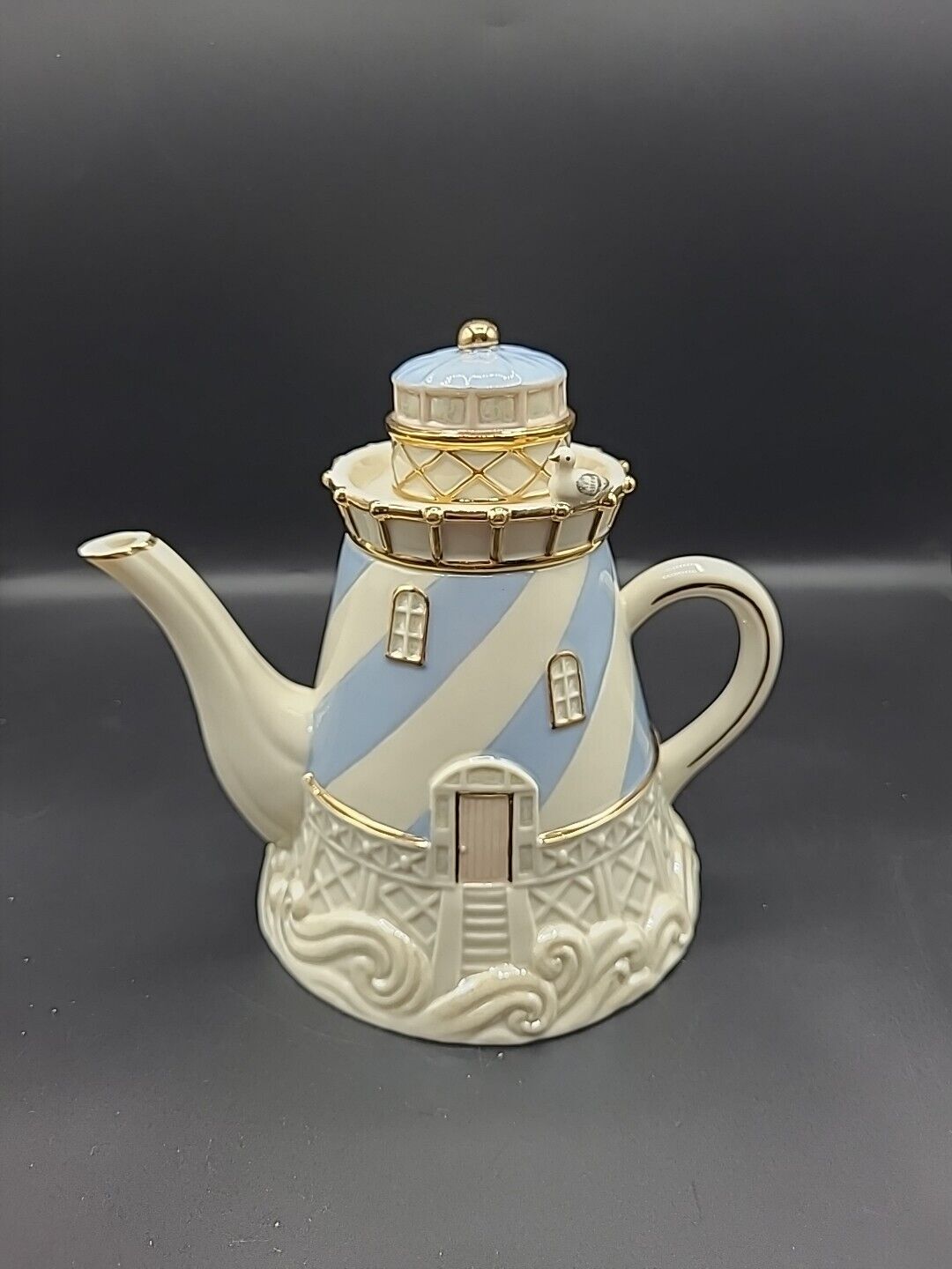 Lenox Seaside Lighthouse Teapot 7”  Fine Porcelain 2003