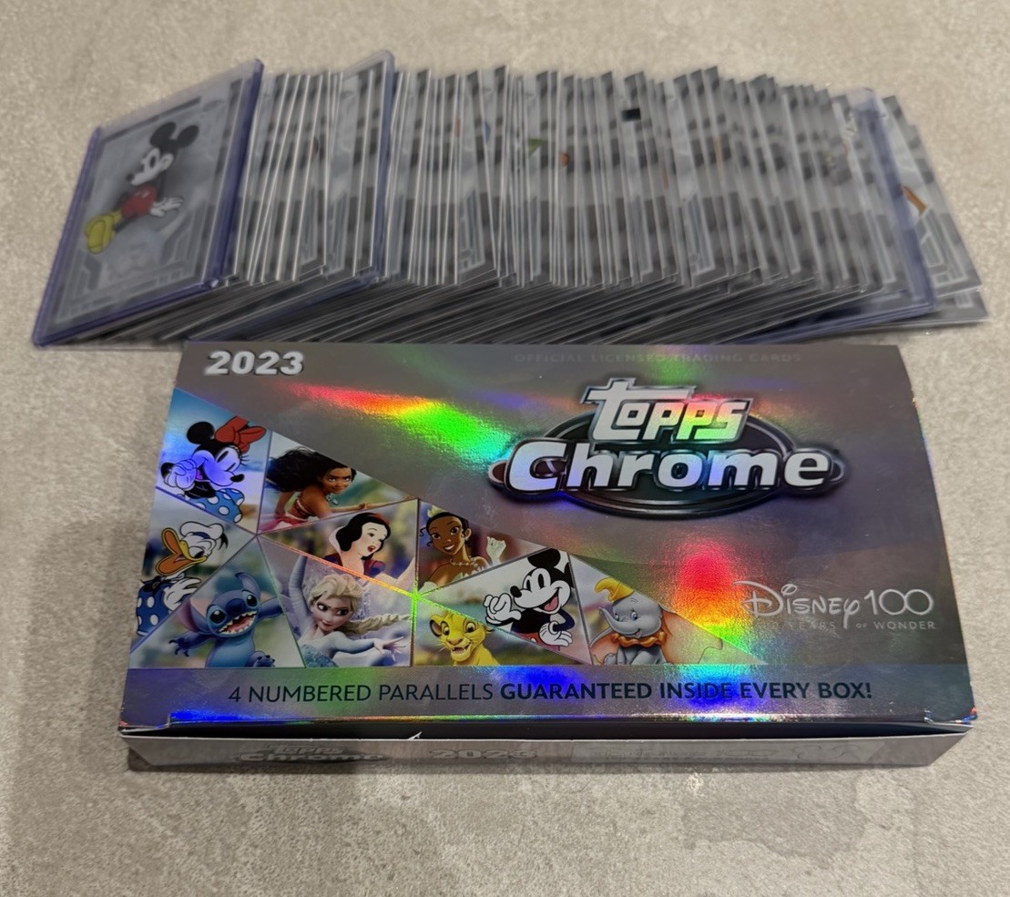 2023 Topps Chrome Disney 100 FULL Base Set 1-100 And Open Box Mickey Mouse Elsa