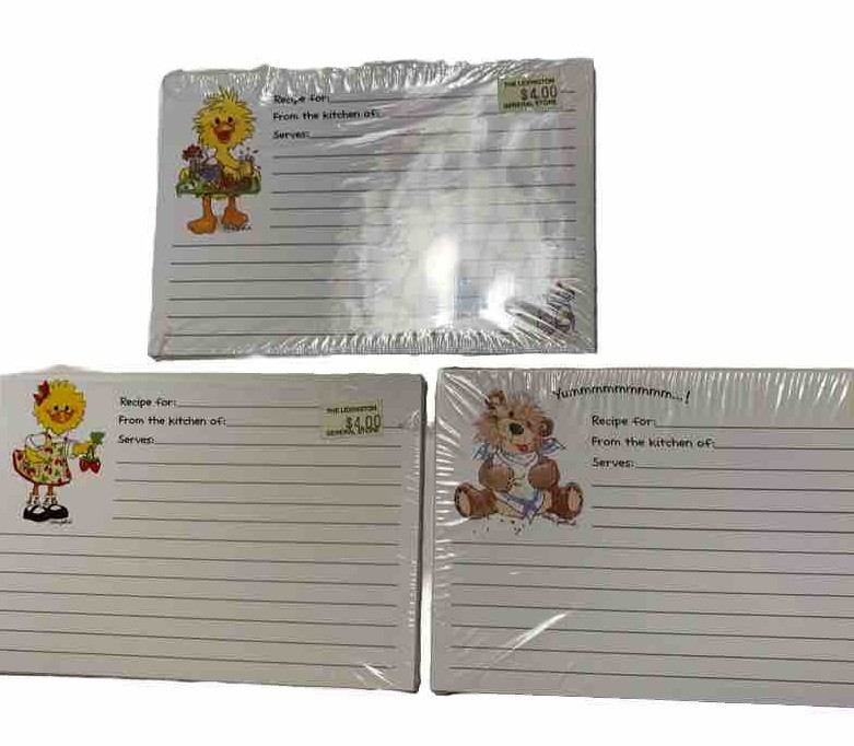 Vintage Suzy’s Zoo Recipe Cards Lot of 3 NOS Sealed 72 Cards Suzy Spafford Read