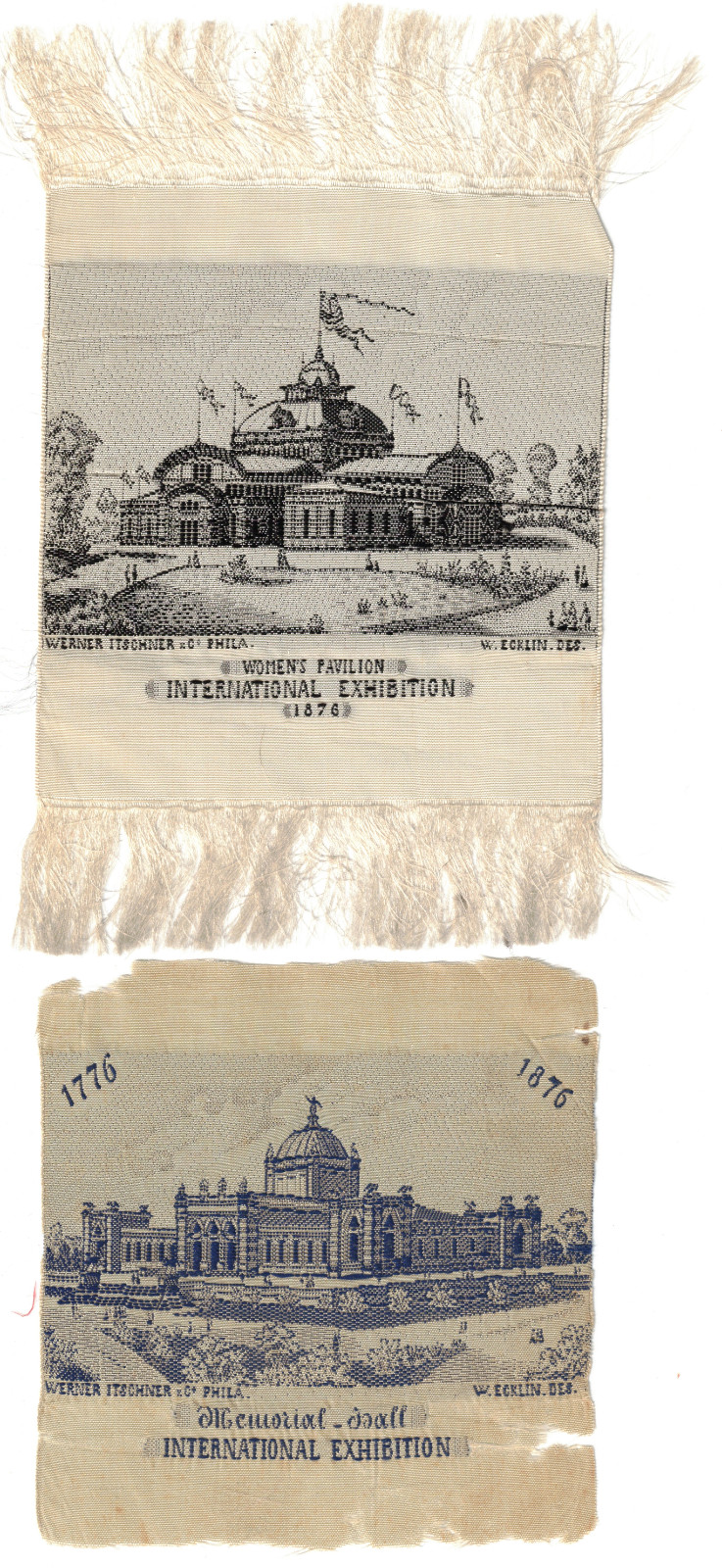 1876 Worlds Fair Souvenir Woven Silk