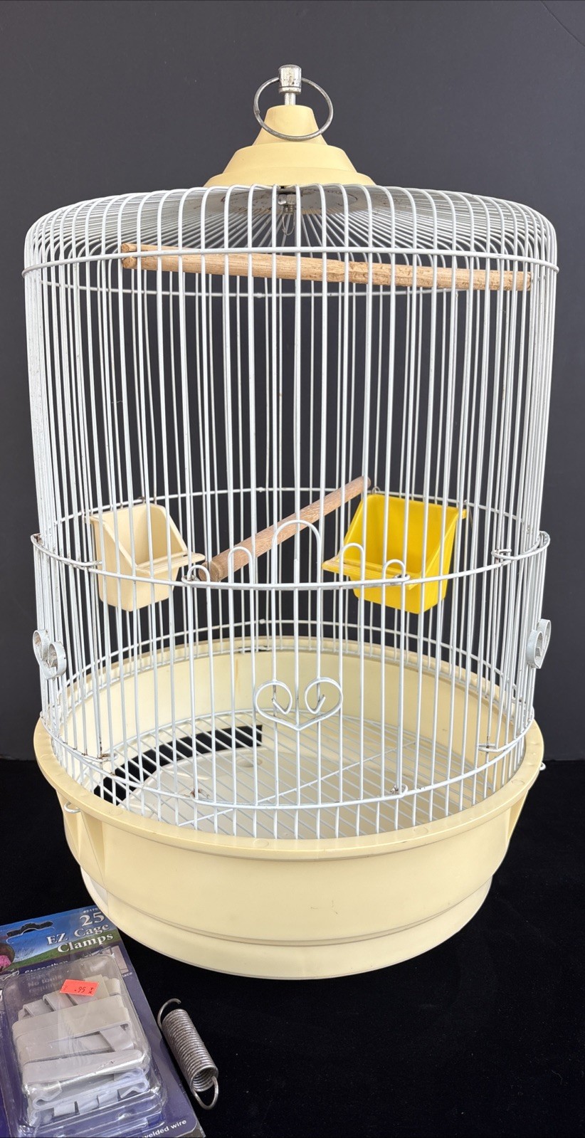 Vintage Hoei Japan Bird Cage Yellow Finch lovebird Metal Retro MCM Hanging Decor