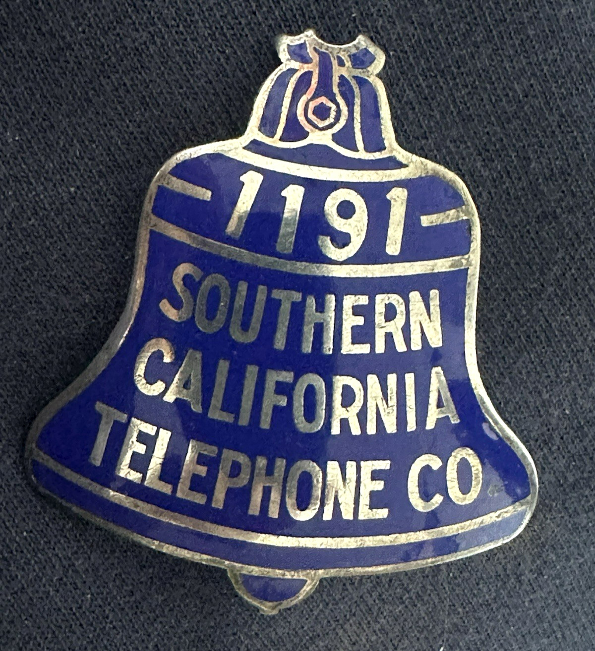 1940’s  Southern California BELL Telephone Co. EMPLOYEE BADGE Cloisonné Enamel