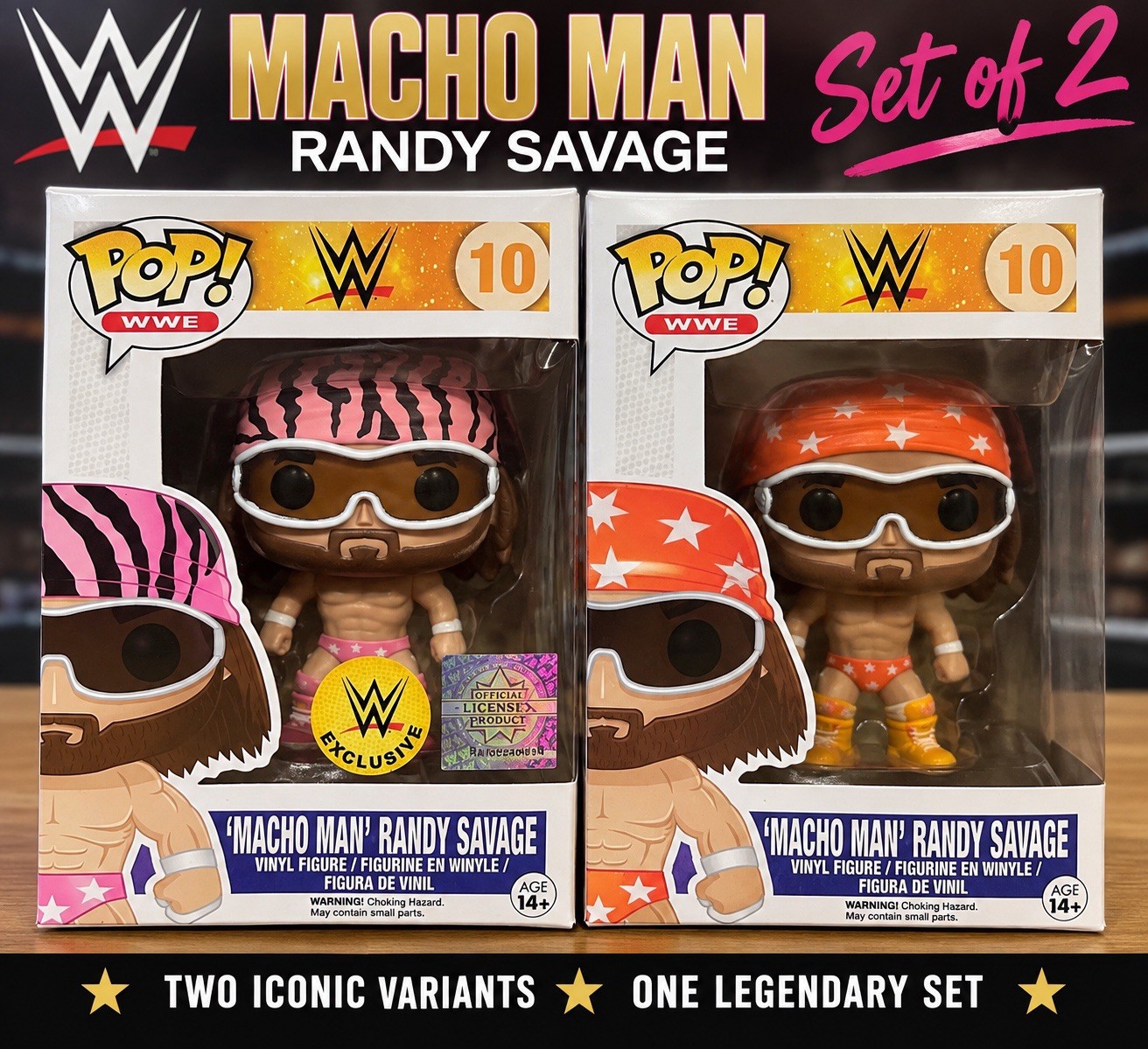 Funko Pop WWE Macho Man Randy Savage #10 Vinyl Figure Set of 2 Exclusive