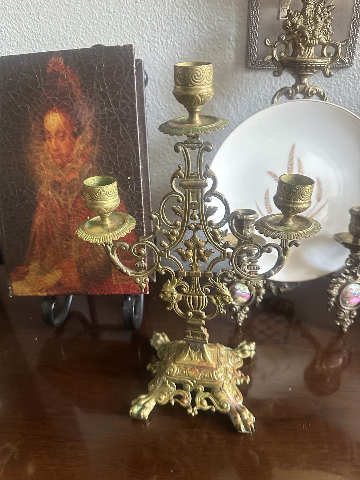 Napolean III Gilded Bronze  Candelabro 3 A- FRENCH LOUIS XVI ORMOLU CANDLESTICKS