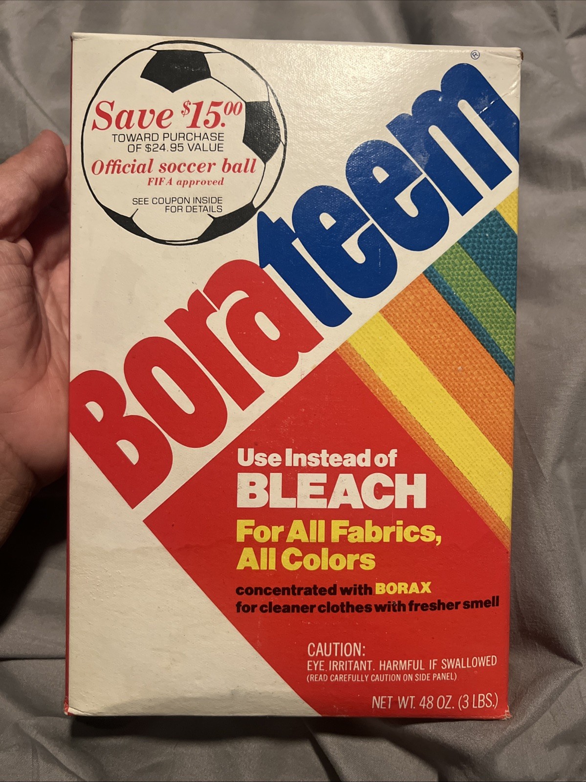 Rare 1981 Borateem  Borax Wash Cleaner Instead Of Bleach New Sealed Box 48 Oz