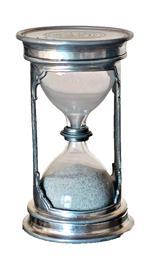 Antique pewter hourglass 95
