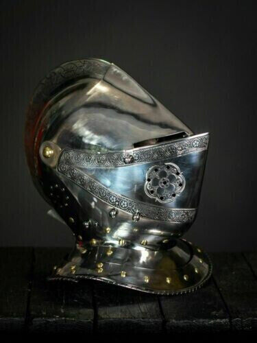 SCA HNB 18 Gauge Steel Medieval Combat ARMET Close Helmet Costume Gift