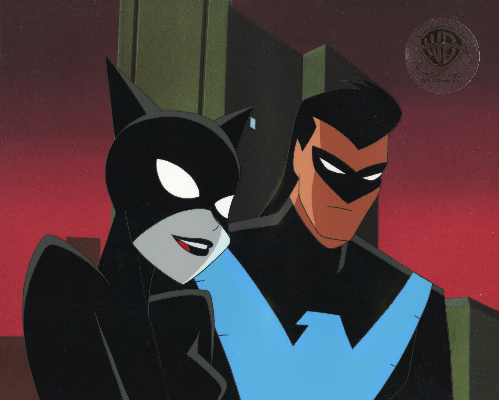 New Batman Adventures-Original Prod Cel-Catwoman/Nightwing-You Scratch My Back