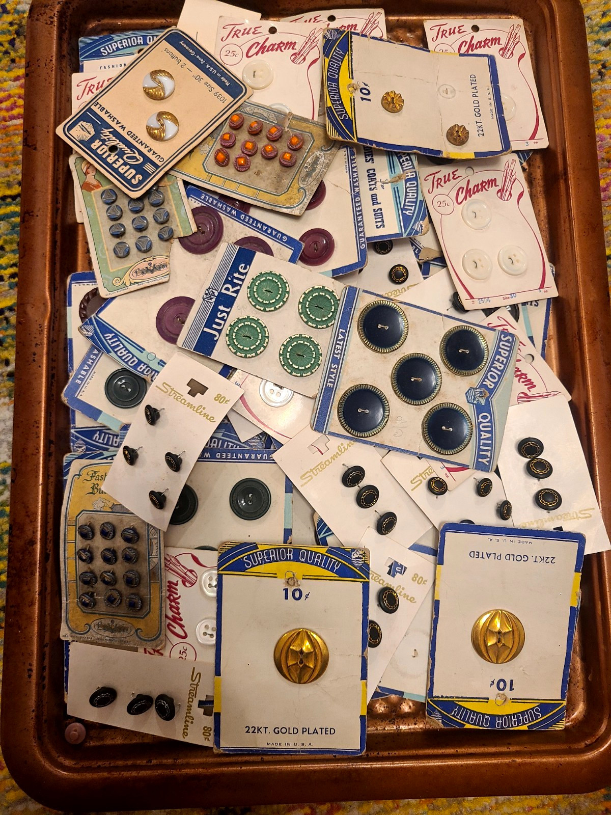 Vtg Estate Sewing Button Lot 65 Cards 22k Gold Plated Just Rite Streamline Vtg Estate Sewing Button Lot 65 Cards 22k Gold Plated Just Rite Streamline