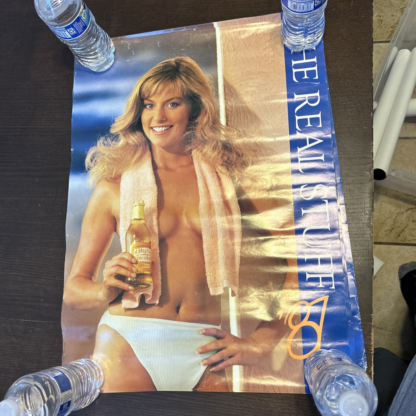 California Cooler \'The Real Stuff\' Vtg. 1987 Beer Poster Ad Sexy Girl 17\