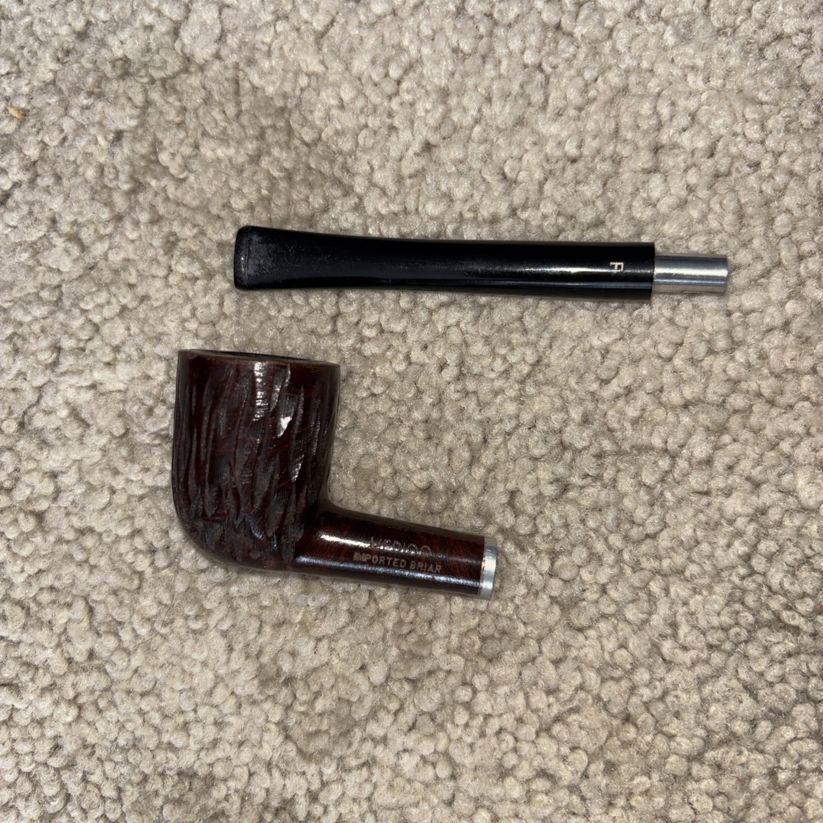 Medico Sandblasted Billiard NOS Vintage Pipe Used