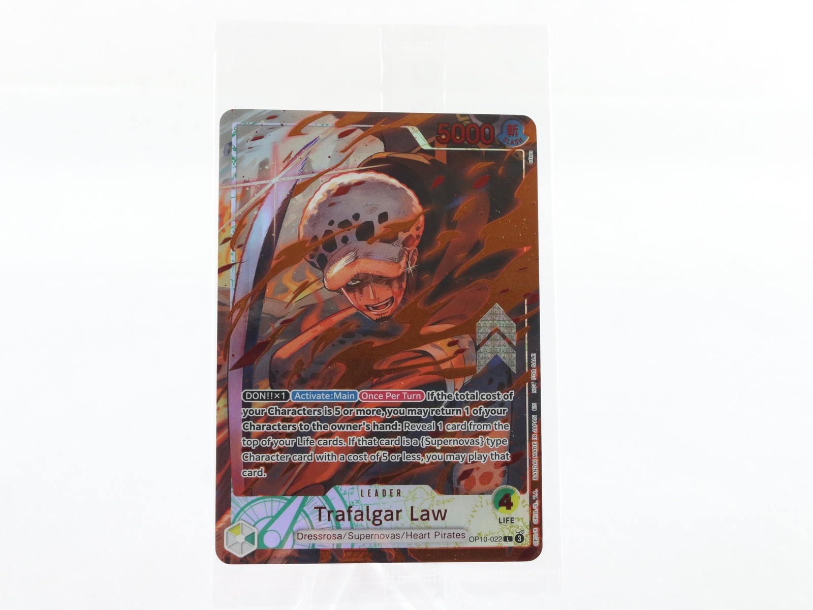 One Piece Trafalgar Law OP10-022 Flame Flame Top Prize SEALED Alt Leader