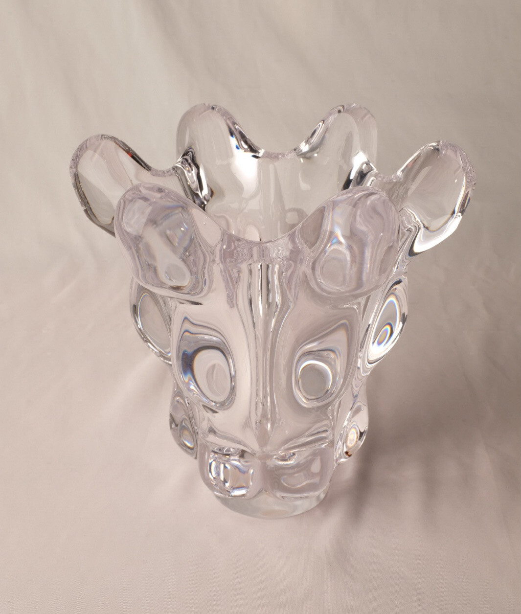 VTG Art Vannes glass teardrop crystal Splash vase France 50s 60s Murano Swung