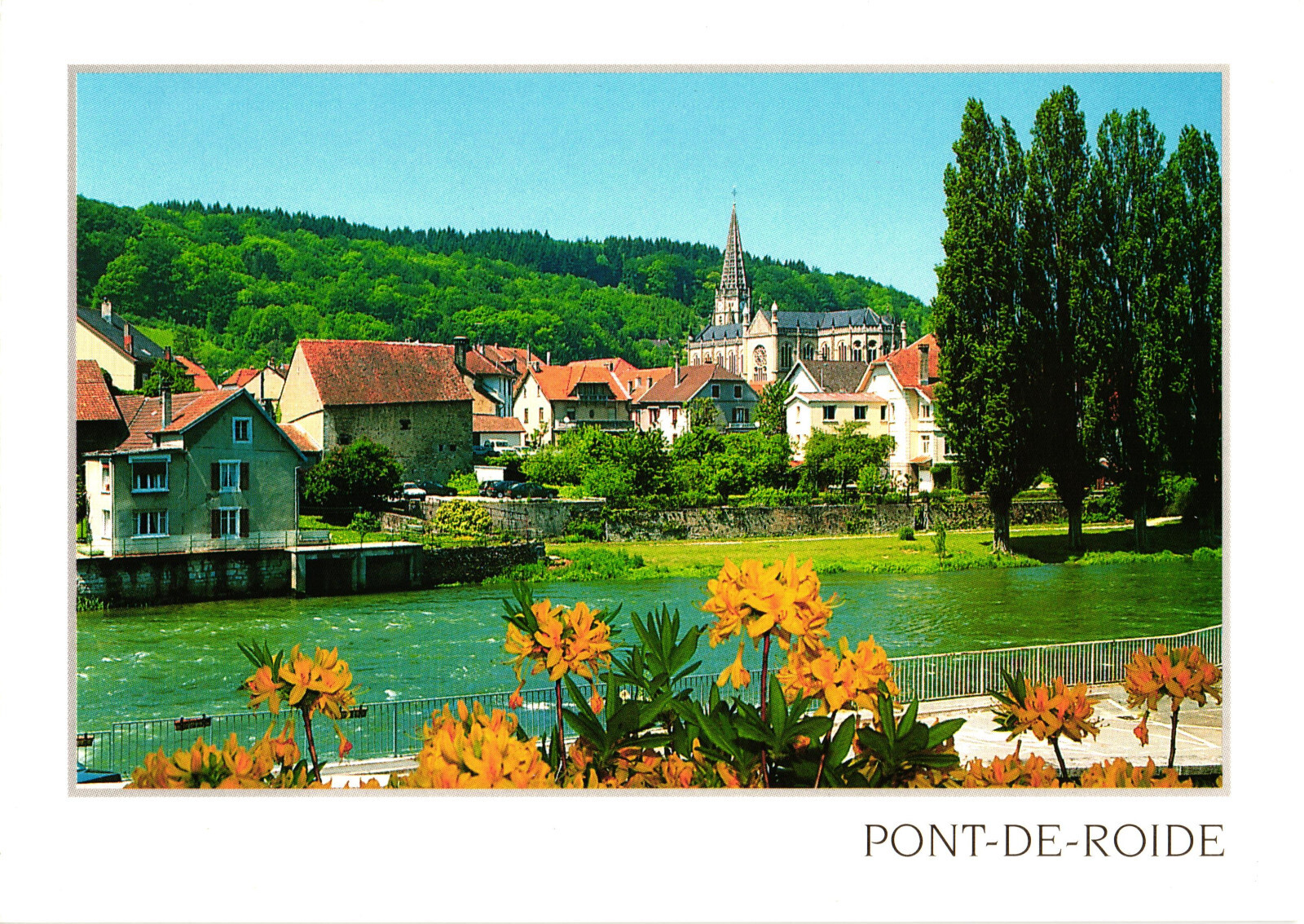 Pont-De-Roide - The Banks of the Doubs Postcard Unposted