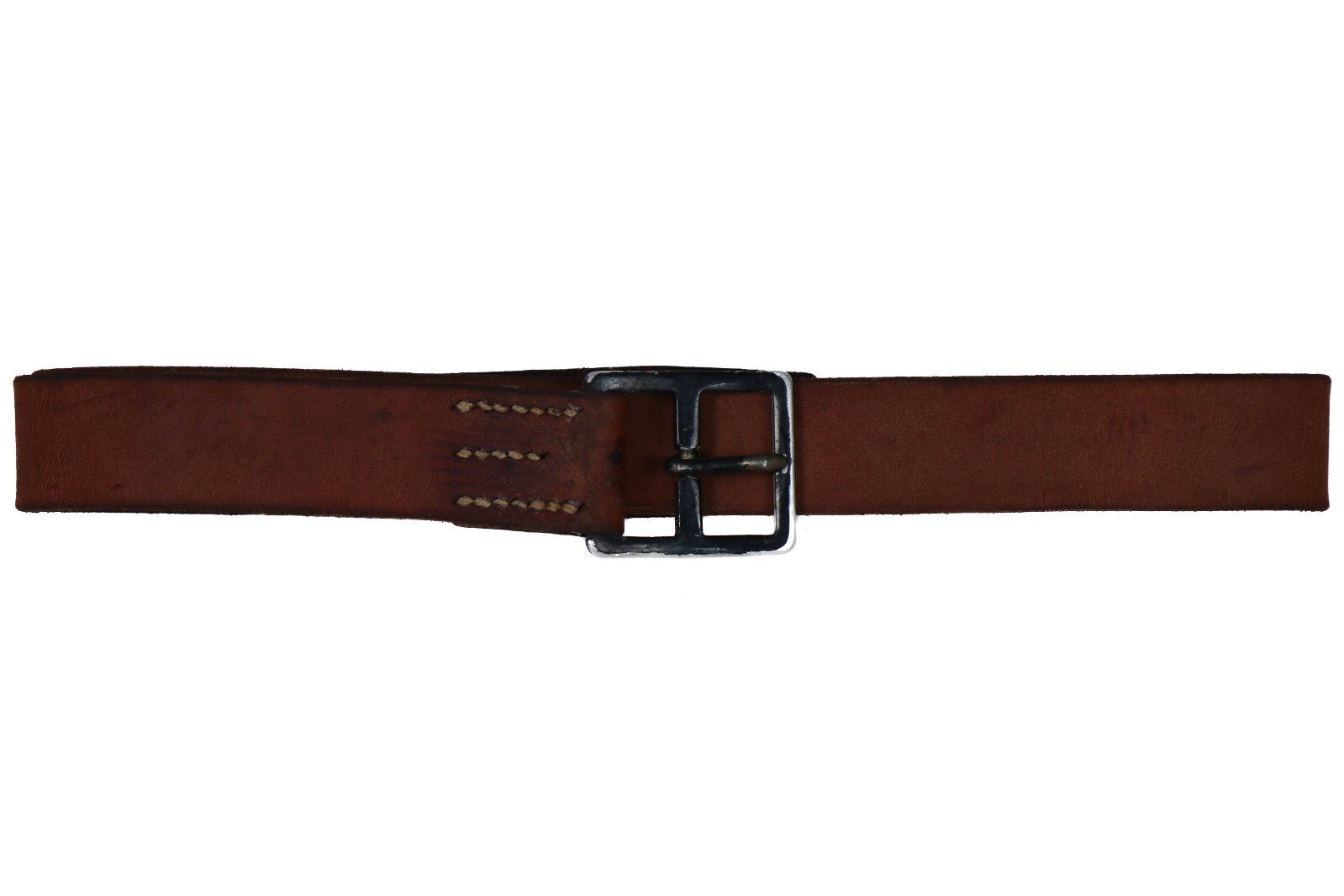 Authentic Swiss Leather Trouser Belt Brown Army Military Surplus