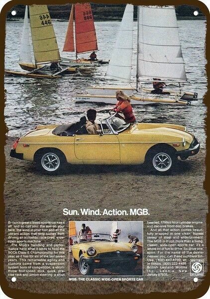 1978 MG / MGB Convertible Sports Car Vintage-Look DECORATIVE REPLICA METAL SIGN