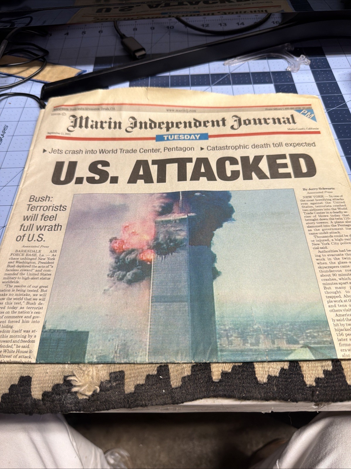 Vintage 9/11/01 Fort Worth Star Telegram Late Edition - Special Print - Sept 11