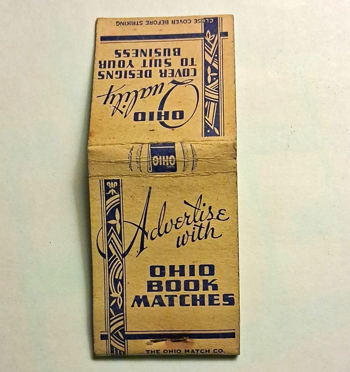 Vintage The Ohio Match Co. Advertising Matchbook Wadsworth OH Made in U.S.A.